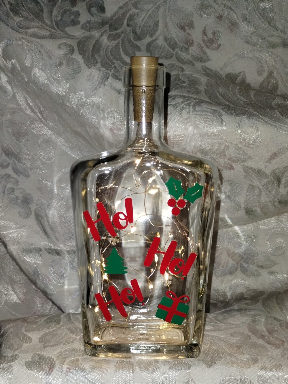 Holiday Bottle With Fairy Lights